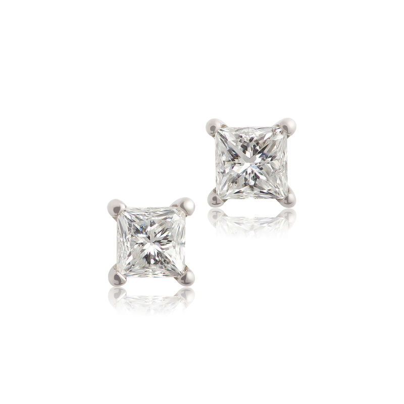 Princess Cut Diamond Solitaire Stud Earrings 14K, 1/2 ctw. image number 0