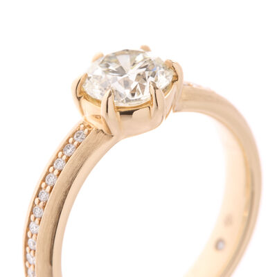 Bella Ponte Round Diamond Engagement Ring, 14k Yellow Gold Size 6.5