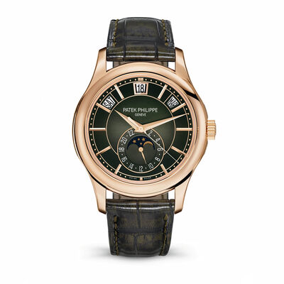 Patek Philippe Geneve Watch Rose Gold Case Olive Dial, 40mm