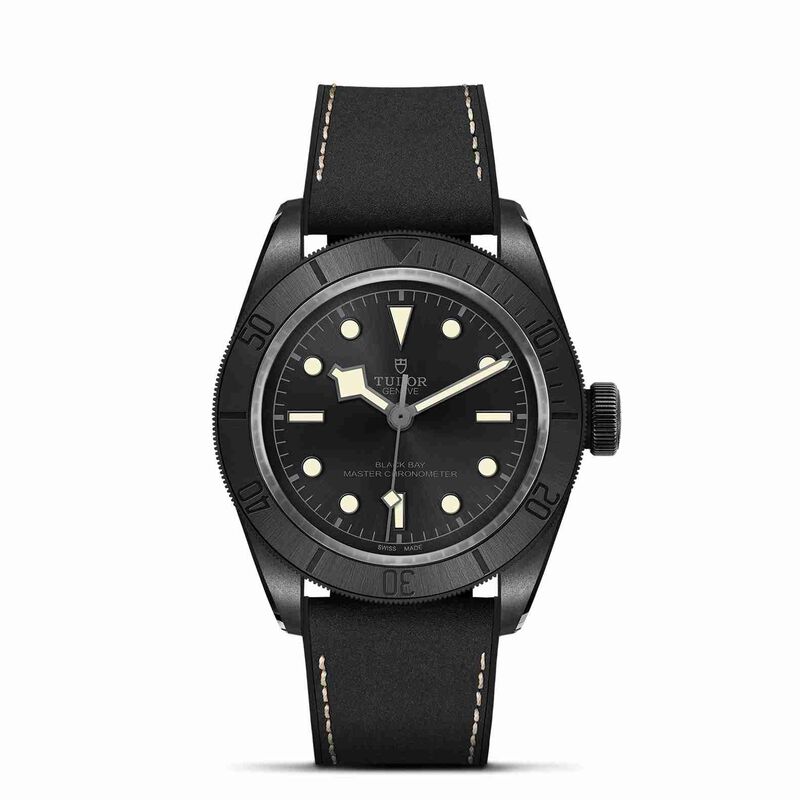 TUDOR Black Bay Watch Ceramic Case Black Dial Leather And Rubber Strap, 41mm image number 0