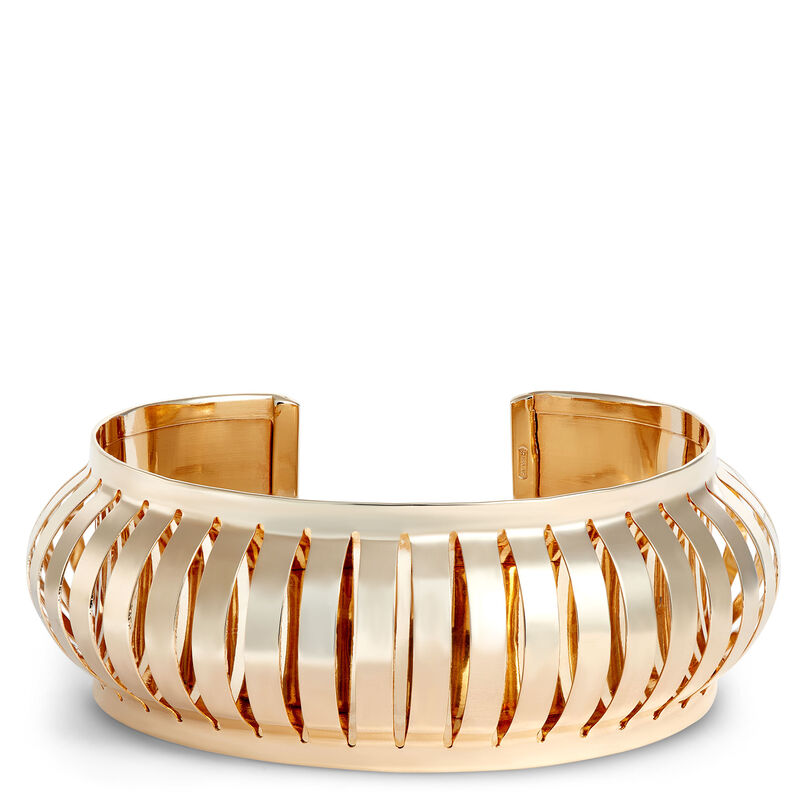 Toscano Domed Cuff Bangle Bracelet, 14K Yellow Gold image number 0