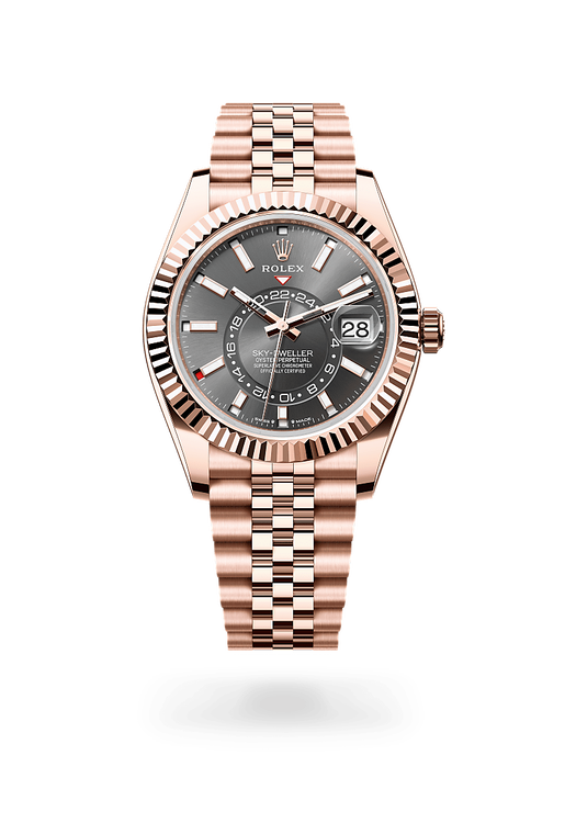 rolex sky-dweller in 18 ct everose gold, m336935-0008 - ben bridge