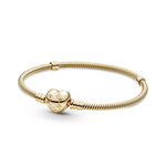 Pandora Moments Heart Clasp Snake Chain Bracelet 14K