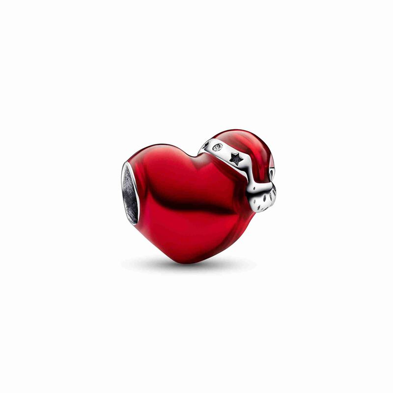 Pandora Metallic Red Christmas Heart Charm image number 0
