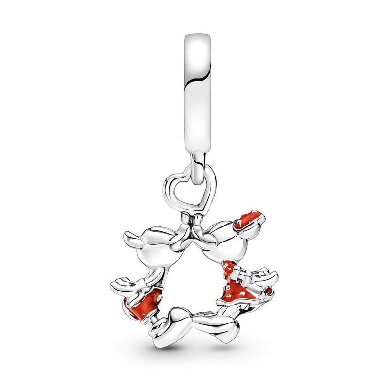 Pandora Disney Mickey Mouse & Minnie Mouse Kissing Dangle Charm image number 2