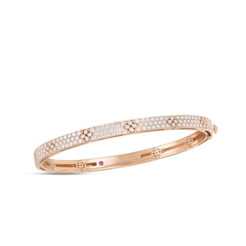 Roberto Coin 18K Rose Gold Love In Verona Pav&eacute; Bangle image number 0