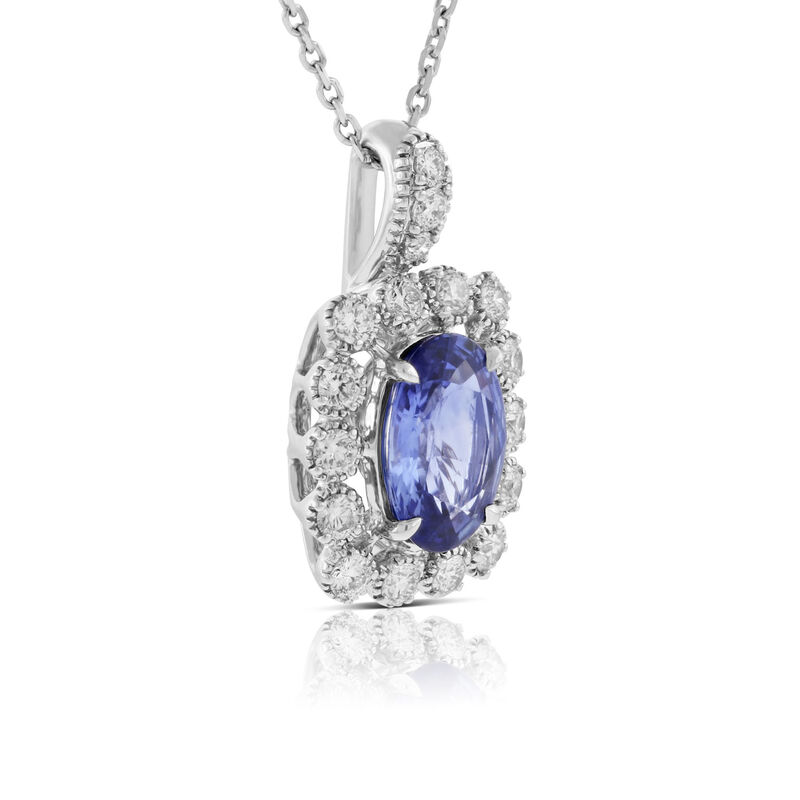 Sapphire & Diamond Necklace 14K image number 2