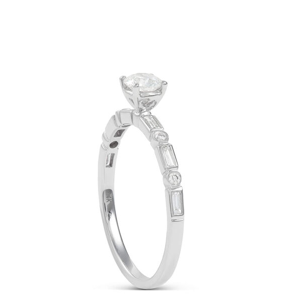 Round Cut Diamond Bridal Ring, 14K Gold
