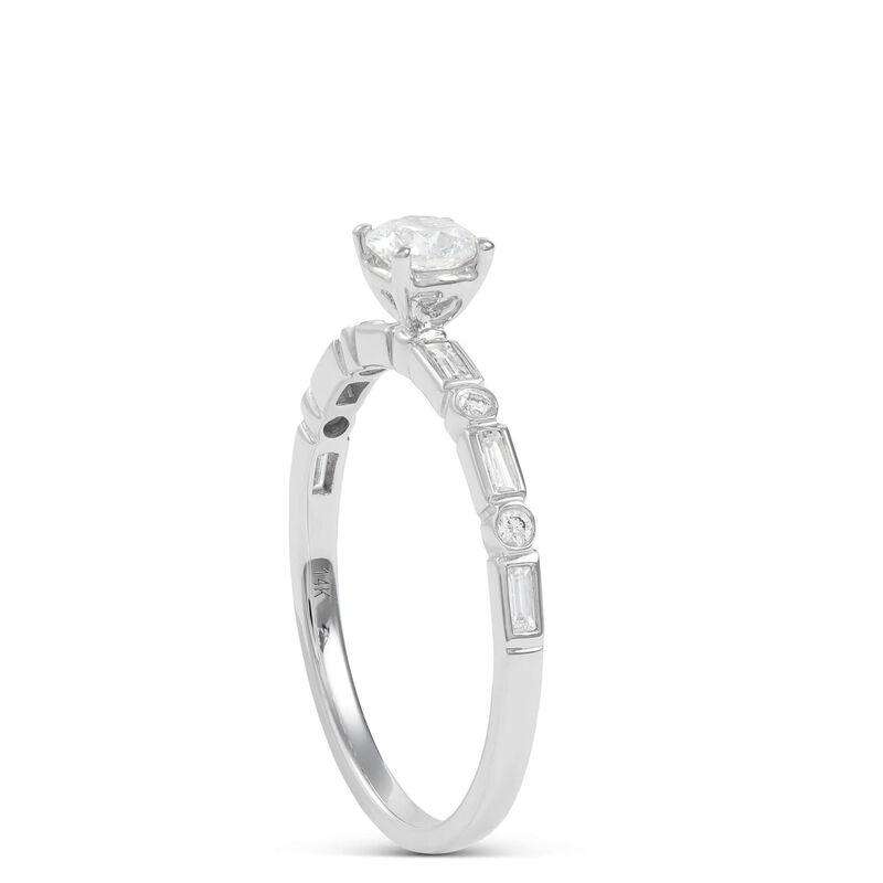 Round Cut Diamond Bridal Ring, 14K Gold image number 1
