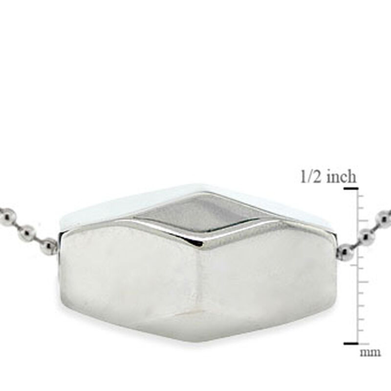 Men's Tungsten Bead Necklace, Stainless Steel Chain image number 3