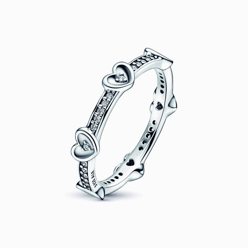 Pandora Radiant Sparkling Hearts Ring image number 2
