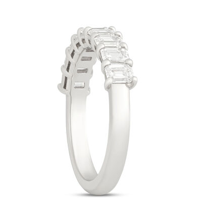 Emerald Cut Diamond Anniversary Band, 1 &frac12; Carat Total Weight, Platinum