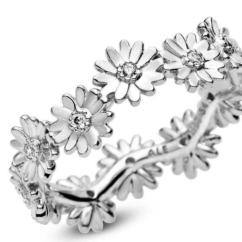 Pandora Sparkling CZ Daisy Flower Crown Ring image number 2