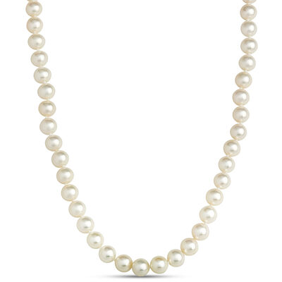 Classic 18-Inch Cultured Pearl Necklace, 14K Yellow Gold