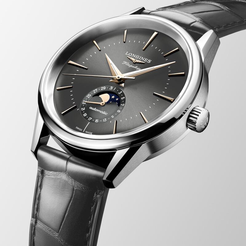 Longines Flagship Heritage Moonphase Anthracite Dial Color, 38.5mm image number 2
