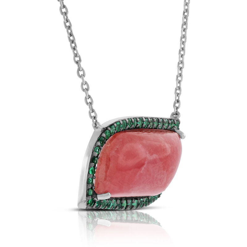 Lisa Bridge Rhodochrosite & Emerald Necklace image number 2