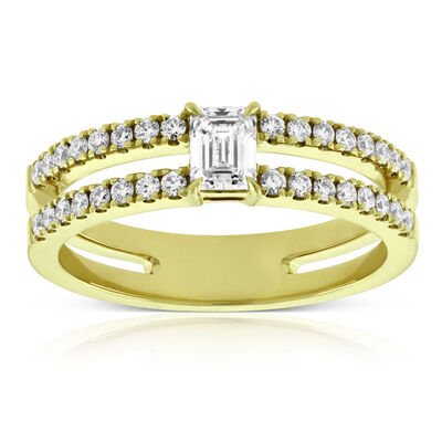 De Beers Forevermark Emerald Cut Diamond Ring 18K