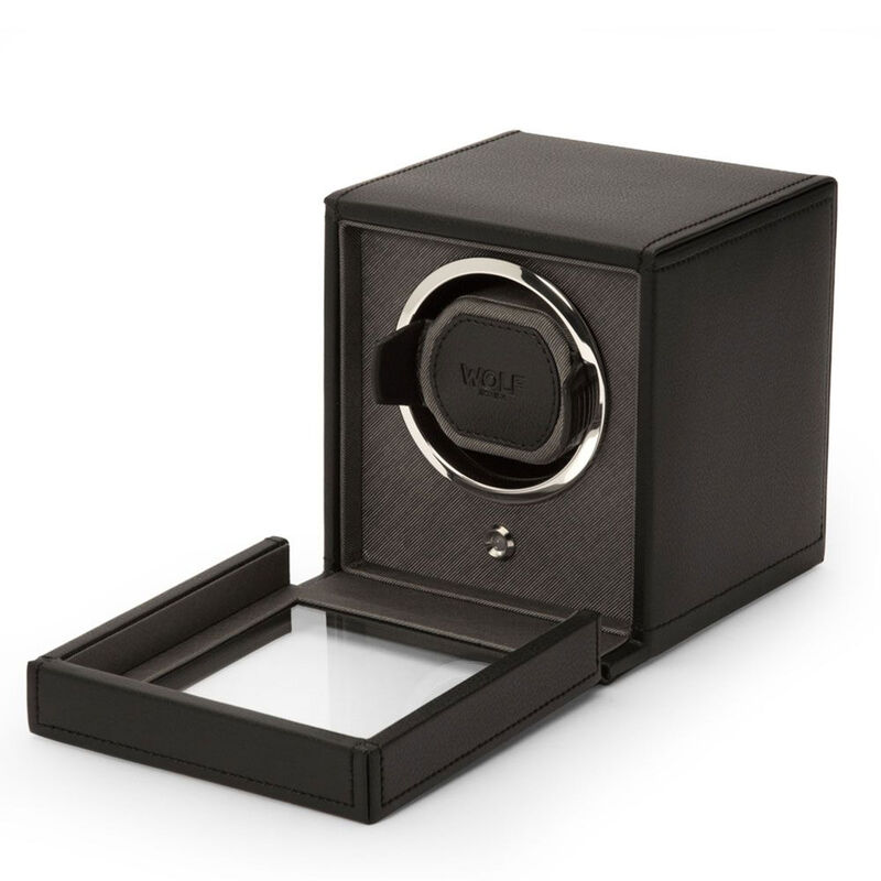WOLF Cub Single Watch Winder With Cover, Black image number 0