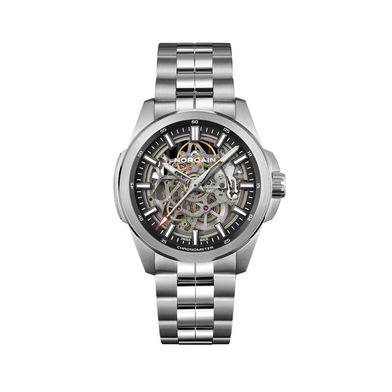 NORQAIN Independence Skeleton Black Dial Watch, 42mm image number 0