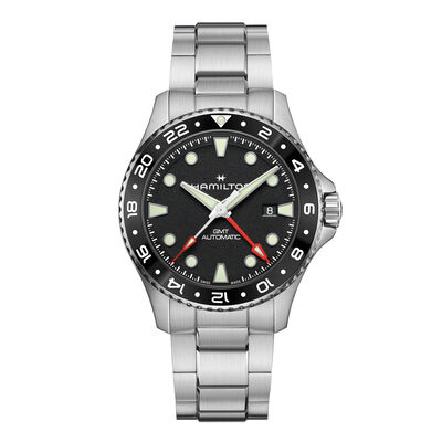 Hamilton Khaki NavyScuba Auto GMT Black Dial Watch, 43mm