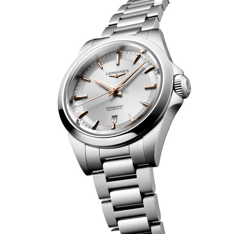 Longines Conquest Silver Dial Watch, 30mm image number 1