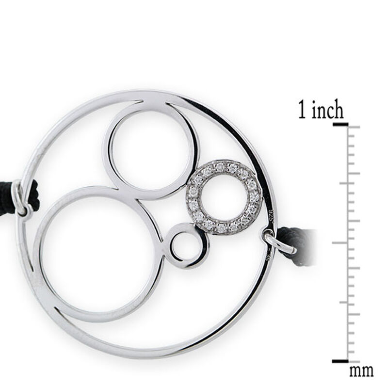Circle Diamond Bracelet in Sterling Silver image number 1
