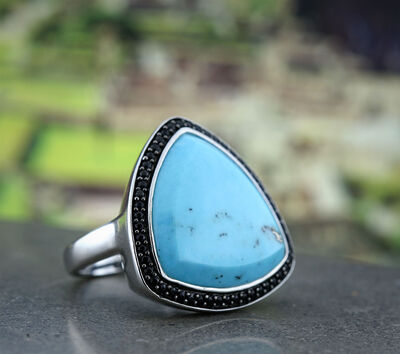 Lisa Bridge Turquoise &  Black Sapphire Ring