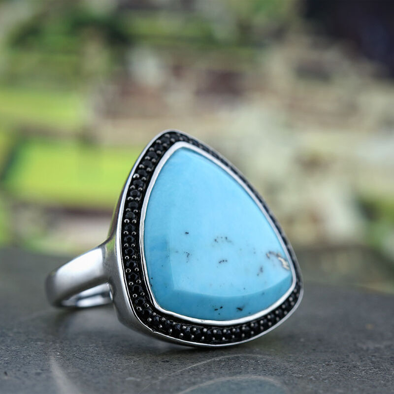 Lisa Bridge Turquoise &  Black Sapphire Ring image number 1