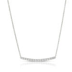 Curved Bar Diamond Necklace, 14K