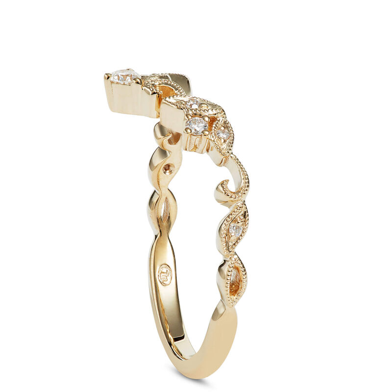 Floral Vine Diamond Ring, 14K Yellow Gold image number 1