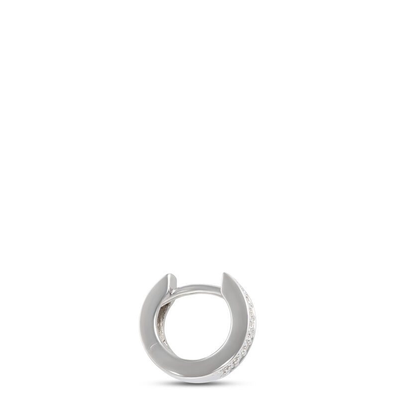 Diamond Hoops, Sterling Silver image number 1