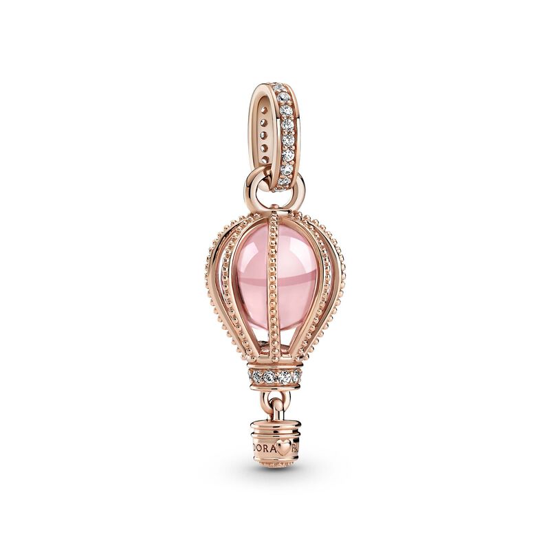 Pandora Sparkling Pink Hot Air Balloon Crystal & CZ Dangle Charm image number 1