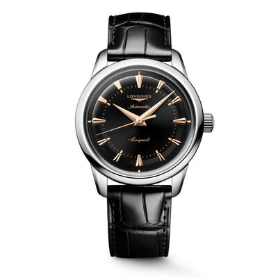 Longines Conquest Heritage Black Dial Watch, 38mm