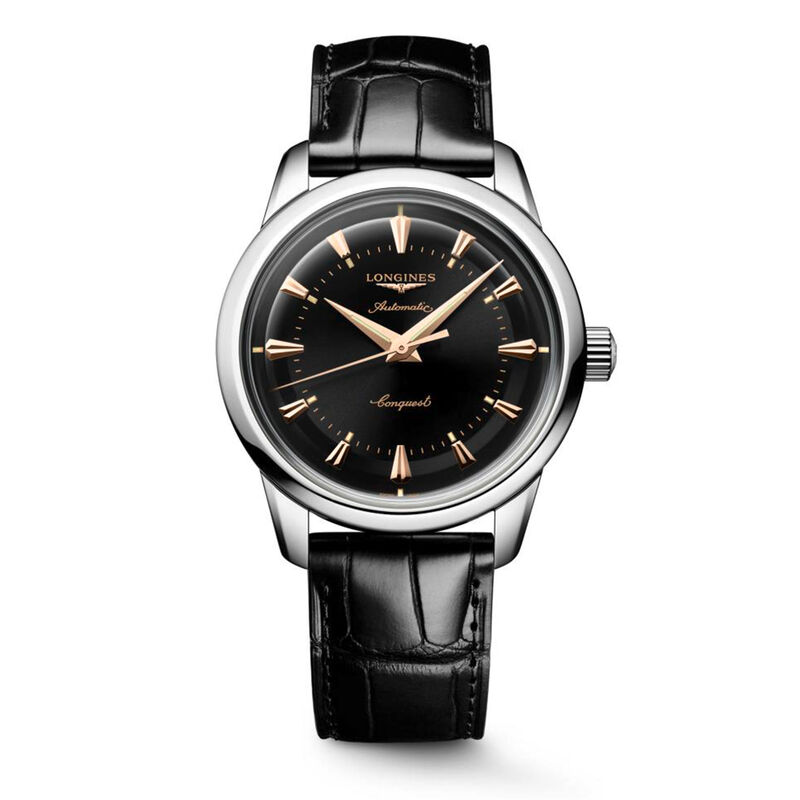 Longines Conquest Heritage Black Dial Watch, 38mm image number 0