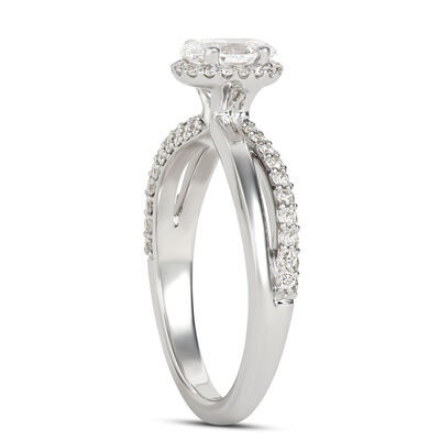 Split-Shank Oval Diamond Engagement Ring, 14k White Gold