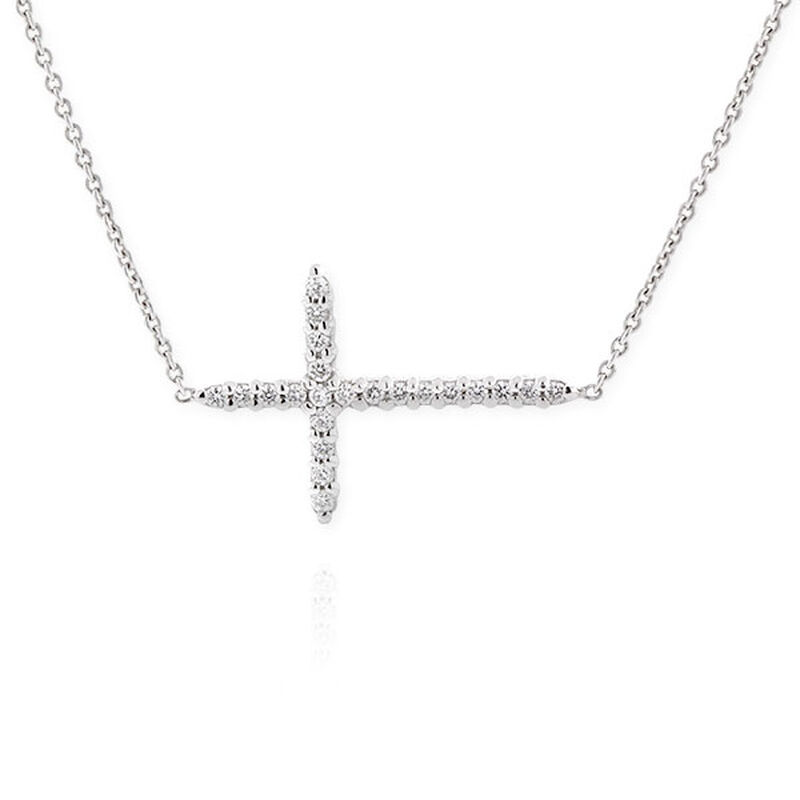 Roberto Coin Tiny Treasures Sideways Cross Necklace 18K image number 5