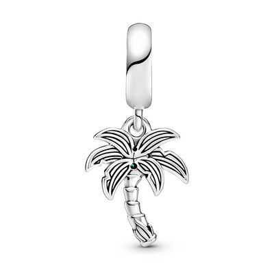 Pandora Palm Tree & Coconuts Crystal & CZ Dangle Charm