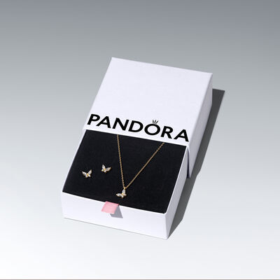 Pandora Golden Butterfly Jewelry Gift Set