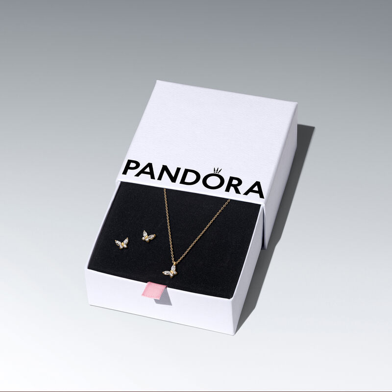 Pandora Golden Butterfly Jewelry Gift Set image number 1