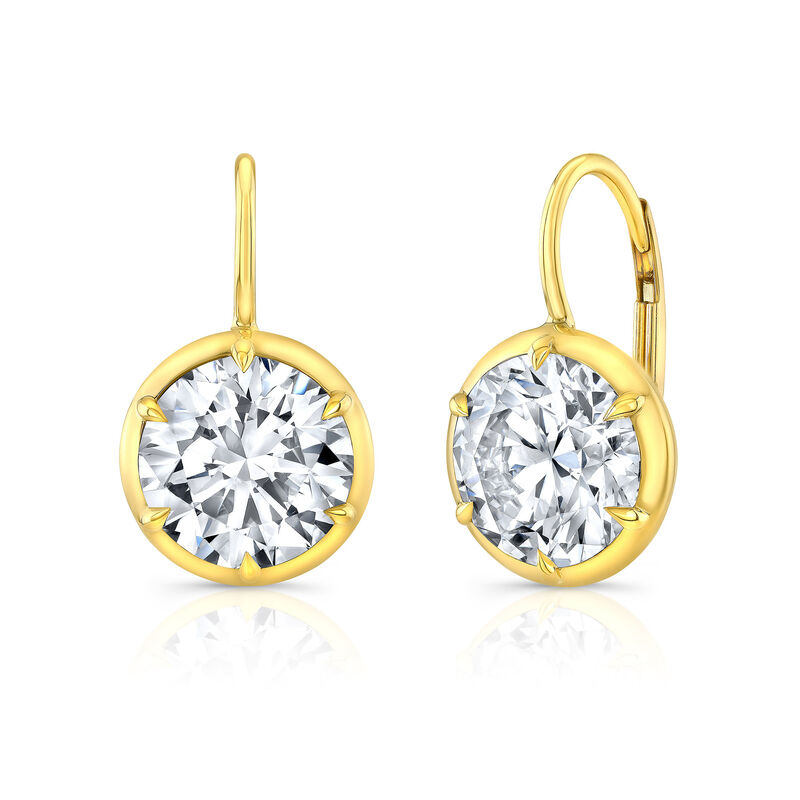 Rahaminov Bezel Set Diamond Drop Earrings, 18K Yellow Gold image number 0