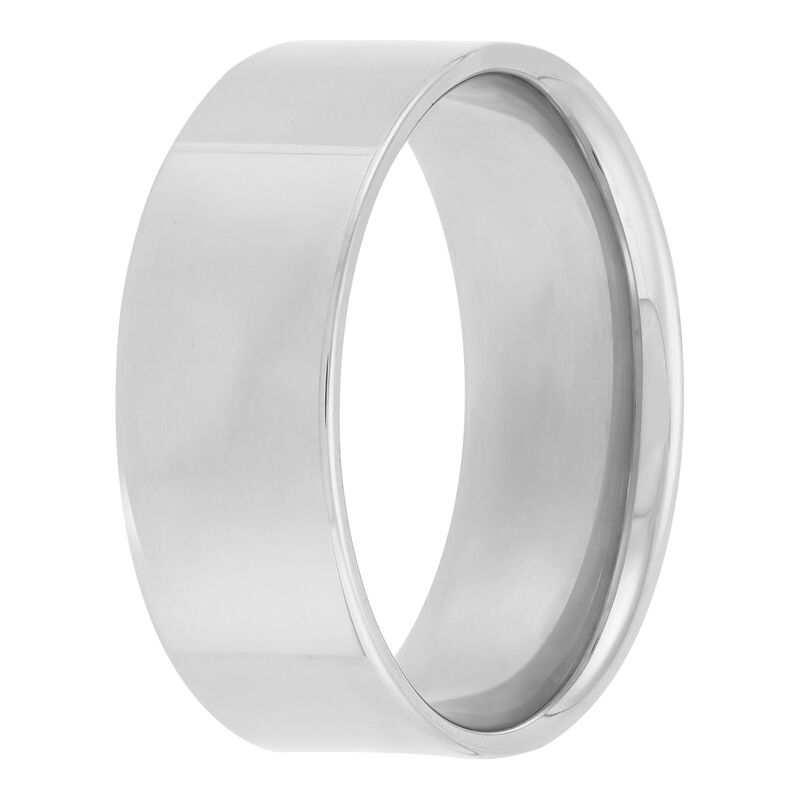 Polished Pipe Comfort Fit 8mm Band in Platinum image number 1