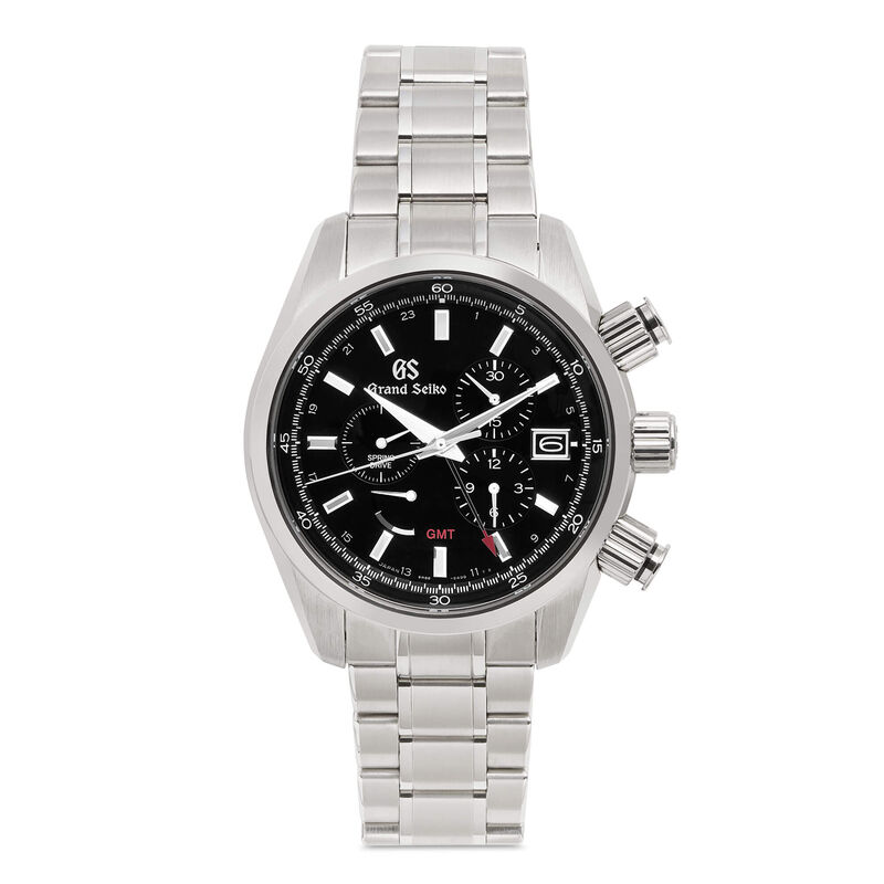 Pre-Owned 43.5mm Grand Seiko SBGC203 Chronograph, Stainless Steel, Black Dial image number 0