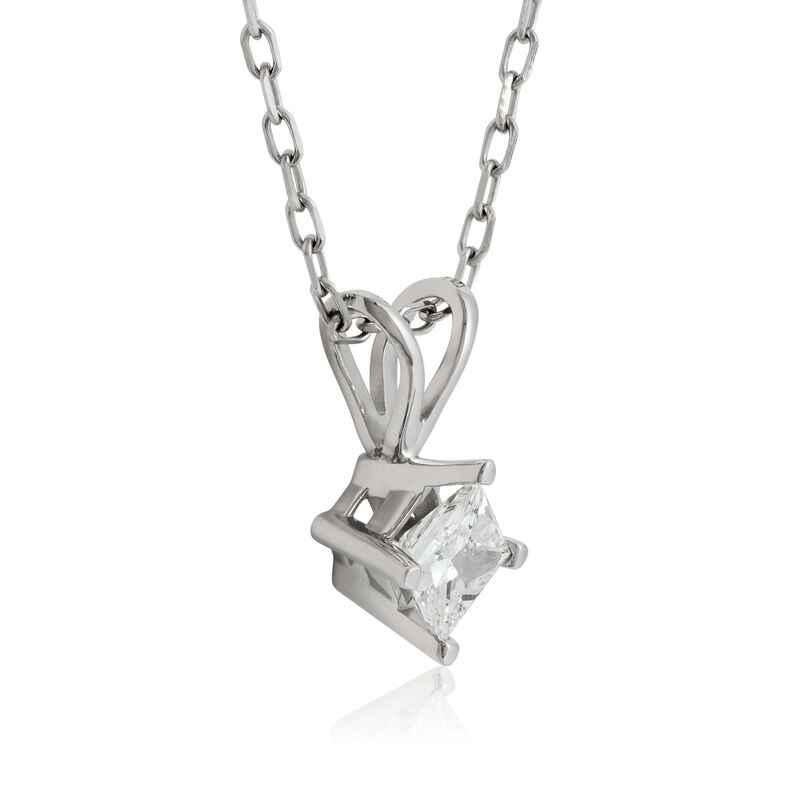 Princess Cut Diamond Solitaire Necklace 14K, 1/4 ct. image number 1