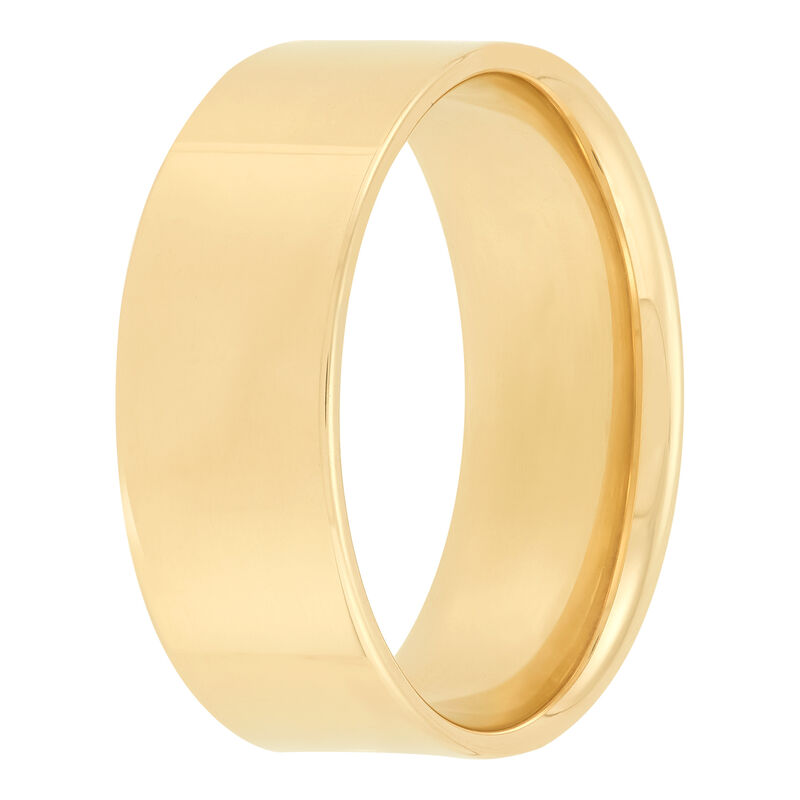Yellow Gold Polished Pipe Comfort Fit 8mm Band 18K image number 1