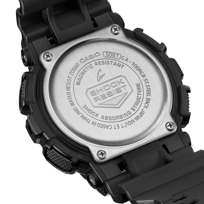 G-Shock Analog-Digital Watch Multicolor Dial Black Resin Strap, 55mm image number 2