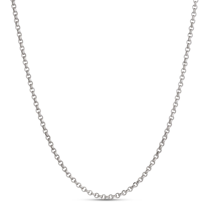 Toscano 24 Inch Rolo Link Necklace, 14k White Gold image number 0