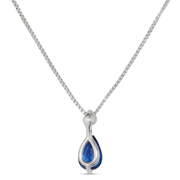 Pear Sapphire & Diamond Necklace 14K
