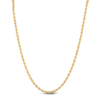 Bold Hollow Rope Link Necklace, 14K Yellow Gold