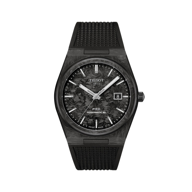 TISSOT PRX Powermatic 80 Carbon Black Dial Watch, 40.5mm image number 0