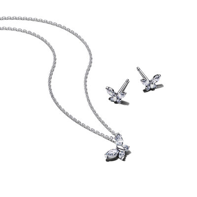 Pandora Sparkling Butterfly Jewelry Gift Set